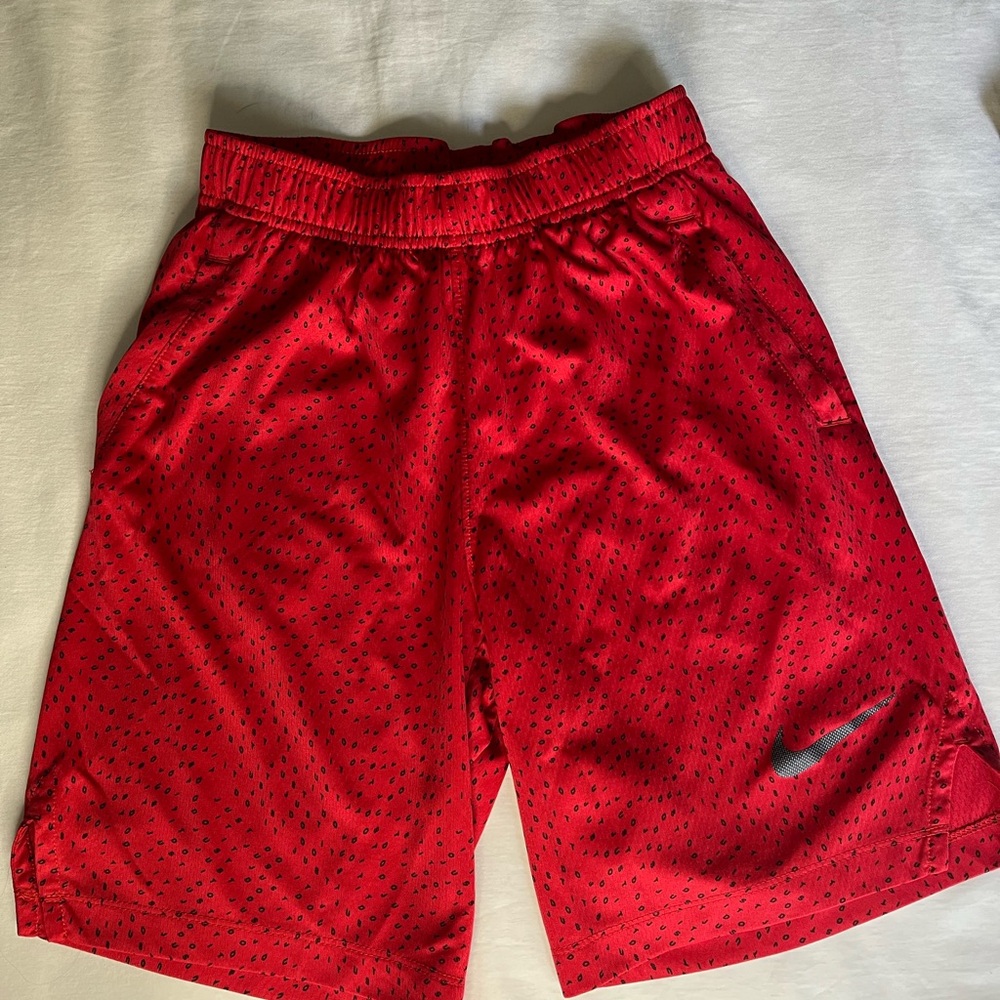 Boys Nike Red Athletic Shorts Sz M
